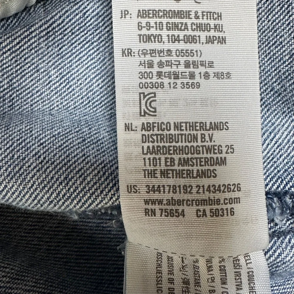 HOLLISTER Womens XL Full Zipper Front Acid Washed Blue Denim Stretch Jean Jacket - Picture 8 of 11